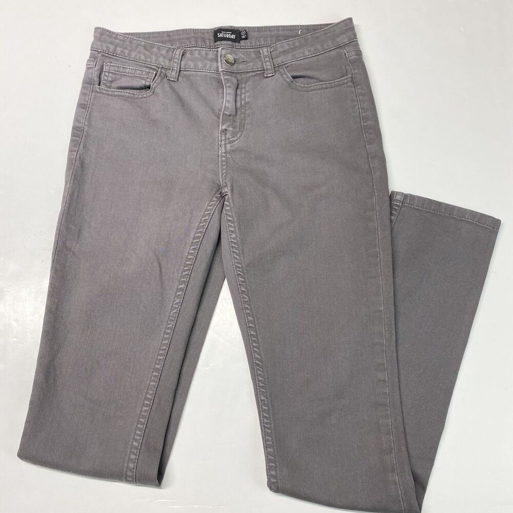 Kate Spade Jeans Saturday Skinny Womens 27 Gray Stretch Denim Jeans *Flaw